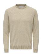 Onseddy Reg 7 Wool Crew Knit ONLY & SONS Beige