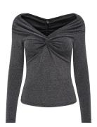 Onlqueen L/S Glitter Top Jrs ONLY Grey