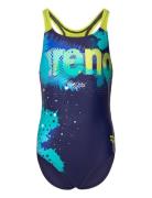 Girl's Arena Light Tricks Swimsuit Swim Pro Back N Arena Navy