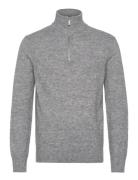 Slhrai Ls Knit Half Zip Selected Homme Grey