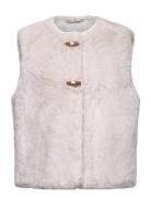 Fur-Effect Gilet Mango Beige