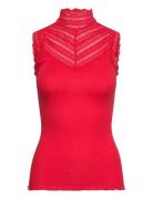 Rmwbalta Sl Turtleneck Lace Top RM By Rosemunde Red