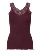 Organic Top W/ Lace Rosemunde Burgundy