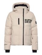 Hooded Ski Boxy Puffer Jacket Superdry Sport Beige