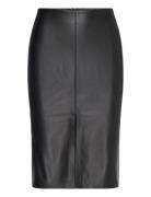 Leather-Effect Pencil Skirt Mango Black