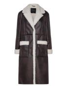 Arizona Faux Shearling Coat French Connection Brown