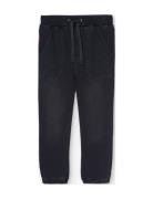 Fleece Denim Trousers Boboli Black