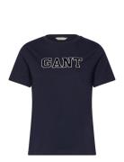 Reg Velour Applique T-Shirt GANT Navy