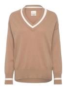 Superfine Lambswool Cont V-Neck GANT Beige