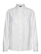 Candice Embroidered Satin Blouse Lexington Clothing White