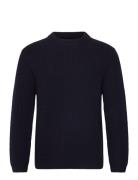 Boxy Wool Knit - Dark Grey Melange Garment Project Navy