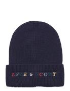 Multi Colour Embroidery Beanie Lyle & Scott Navy