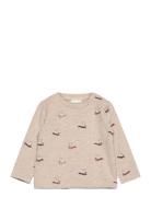 T-Shirt Ls Aop Sweat Minymo Beige