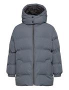 Hood Quilted Coat Mango Blue