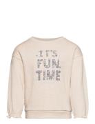 Printed Cotton Sweatshirt Mango Cream