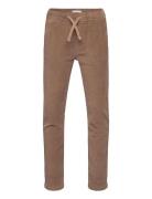 Corduroy Trousers With Elastic Waist Mango Brown