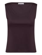 Boatneck Sleeveless Top Weekday Burgundy