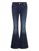 Flame Low Rise Slim Flared Leg Jeans Weekday Navy