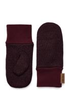 Knit Mittens W Lurex Mikk-line Burgundy