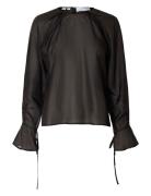 Slfiris Ls O-Neck Top Selected Femme Black