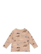 T-Shirt Ls Aop En Fant Beige