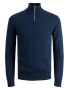 Jjeemil Knit Half Zip Noos Jnr Jack & J S Navy