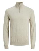 Jjeemil Knit Half Zip Noos Jnr Jack & J S Beige