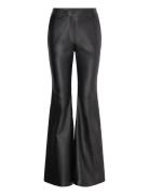 Flared Leather Trousers Mango Black