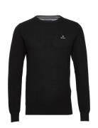 Cotton Pique C-Neck GANT Black