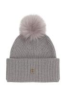 Elevated Chic Beanie W/Pompom Tommy Hilfiger Grey