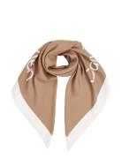 Logo Wash Tencel Scarf 130X130 Calvin Klein Beige