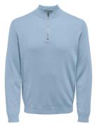 Onswyler Life Reg 14 Half Zip Knit Noos ONLY & SONS Blue