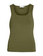 Vikenza U-Neck S/L Tank Top - Noos Vila Khaki