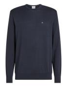 Cotton Silk Blend Cn Sweater Calvin Klein Navy