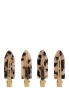 Make Up Clips 4-P Tortoise By Barb Patterned