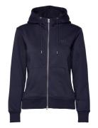 Reg Tonal Shield Zip Hoodie GANT Navy