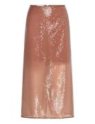 Sequin Midi Skirt Mango Brown