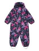 Coverall W. 2 Zip- Aop Color Kids Navy