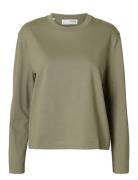 Slfessential Ls Boxy Tee Noos Selected Femme Green