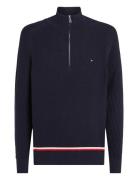Structure Global Stripe Zip Mock Tommy Hilfiger Navy
