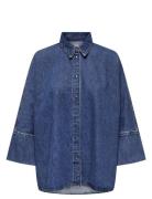 Onlgrace 3/4 Dnm Shirt Cro Noos ONLY Blue