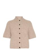 Alphagz Ss Short Cardigan Noos Gestuz Beige