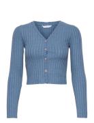 Ribbed Long-Sleeved T-Shirt Mango Blue