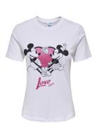 Onlmickey Life Reg S/S Valentine Top Jrs ONLY White