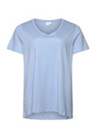 Carbonnie Life S/S V A-Shape Tee Noos ONLY Carmakoma Blue