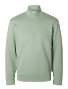 Slhemanuel Soft Zip High Neck Sweat Noos Selected Homme Green