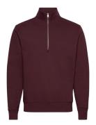 Perkins-Neck Sweater With Zip Mango Burgundy