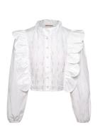 Blouse With Scallops And Embroideri Stella Nova White