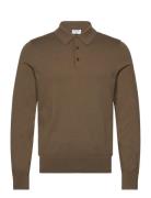 Knitted Polo Shirt Filippa K Khaki