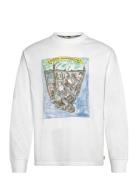 Front Artwork Relaxed Fit Long Sleeve T-Shirt Scotch & Soda White